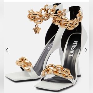 White Versace size 35 chain sandal